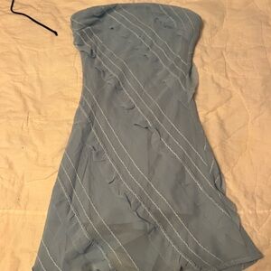 Elegant Blue Strapless Dress